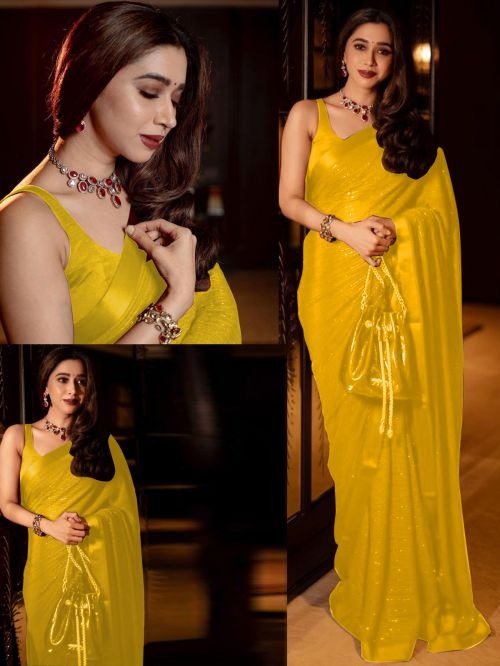 Radhika 236 New Super Trending Sequence Georgette Saree Collection